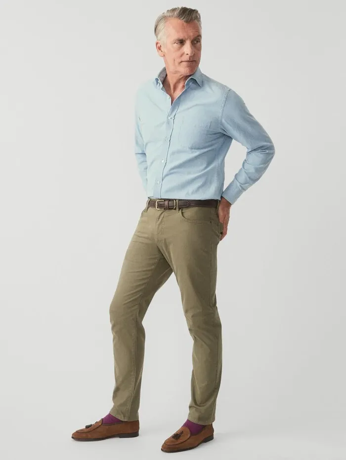 JMcLaughlin Parker 5Pocket Straight Pants Olive Men Pants JMcLaughlin Parker 5Pocket Straight Pants Olive Men Pants