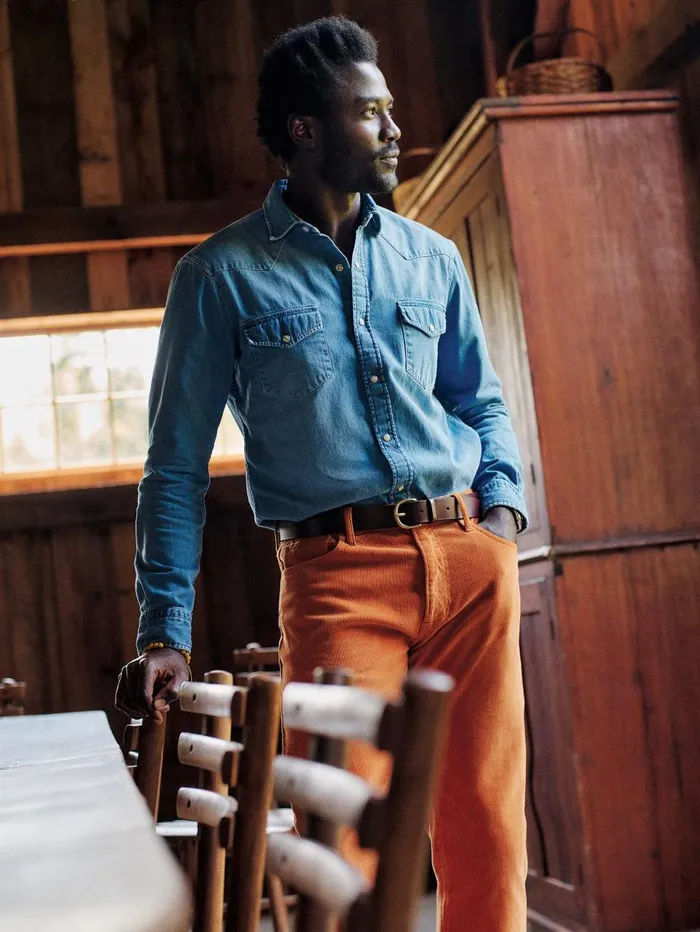 JMcLaughlin Scotto Denim Shirt Light Denim Men Shirts