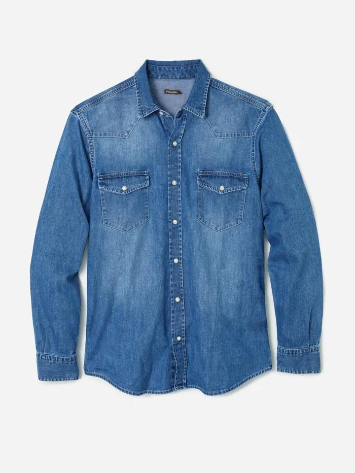 JMcLaughlin Scotto Denim Shirt Light Denim Men Shirts JMcLaughlin Scotto Denim Shirt Light Denim Men Shirts