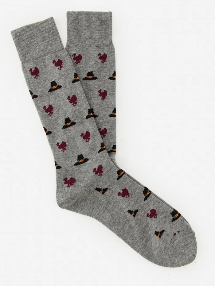 JMcLaughlin Socks In Turkey and Pilgrim Hat Medium Heather Gray Men Socks