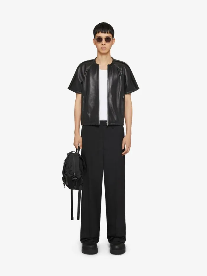 Jacket In Perforated Leather Black Men Givenchy Coats and Jackets