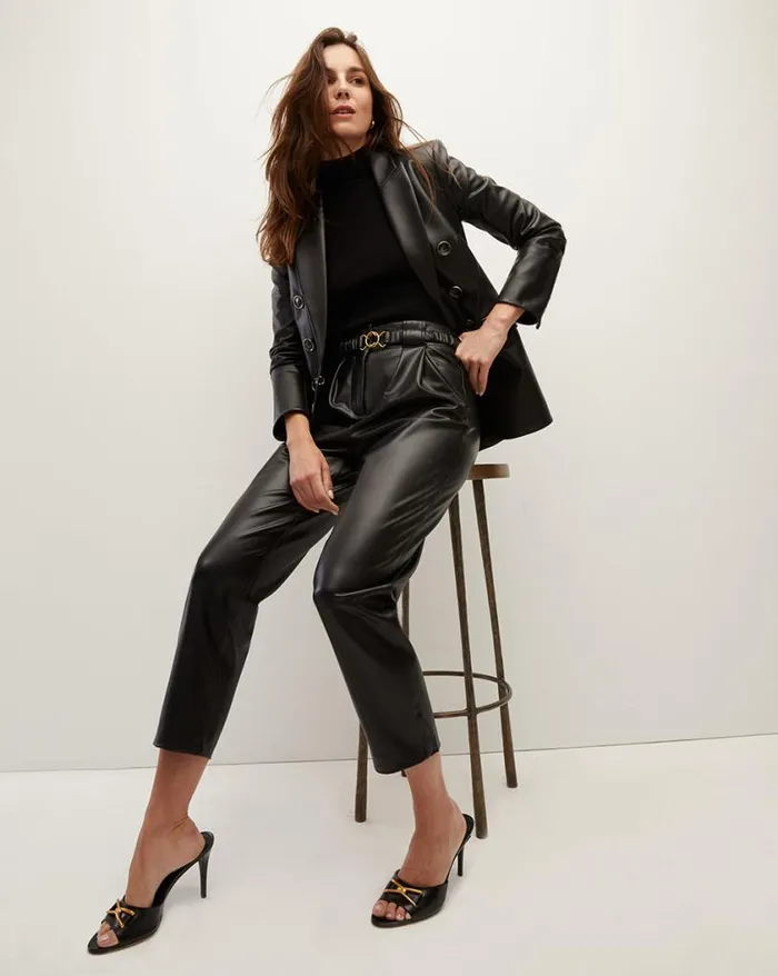 Jackets and Outerwear ShopJackets Veronica Beard Beacon Vegan Leather Dickey Jacket Black