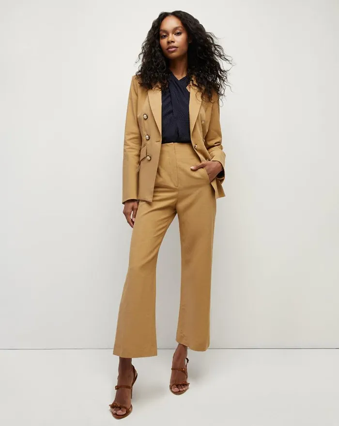 Jackets and Outerwear ShopJackets Veronica Beard Clifton StretchLinen Dickey Jacket Khaki