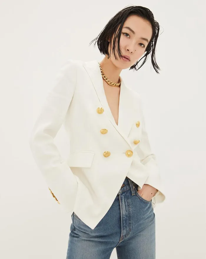 Jackets and Outerwear ShopJackets Veronica Beard Miller Linen Dickey Jacket White
