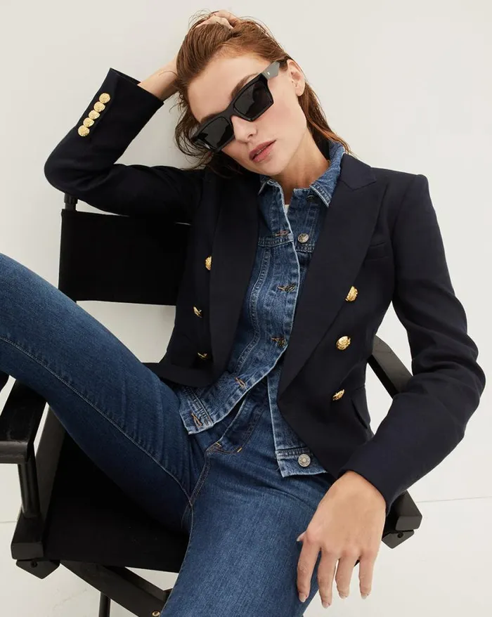 Jackets and Outerwear ShopJackets Veronica Beard Miller Linen Dickey Jacket White