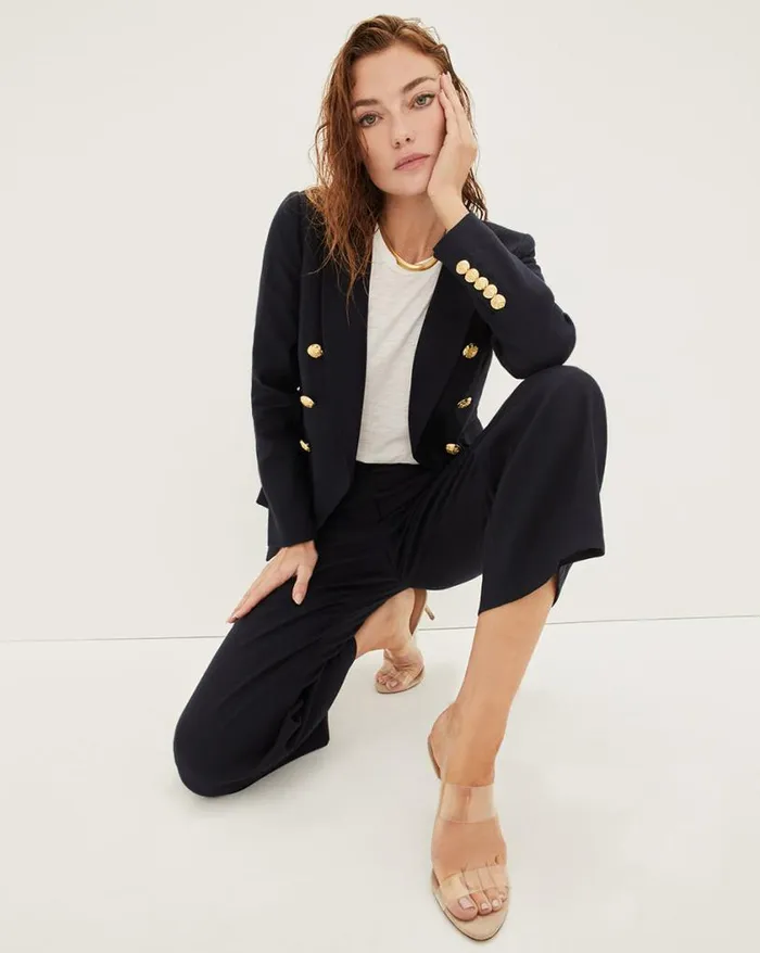 Jackets and Outerwear ShopJackets Veronica Beard Miller Linen Dickey Jacket White