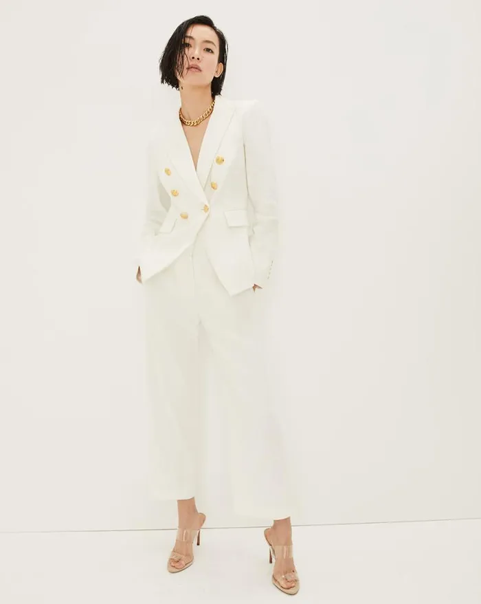 Jackets and Outerwear ShopJackets Veronica Beard Miller Linen Dickey Jacket White