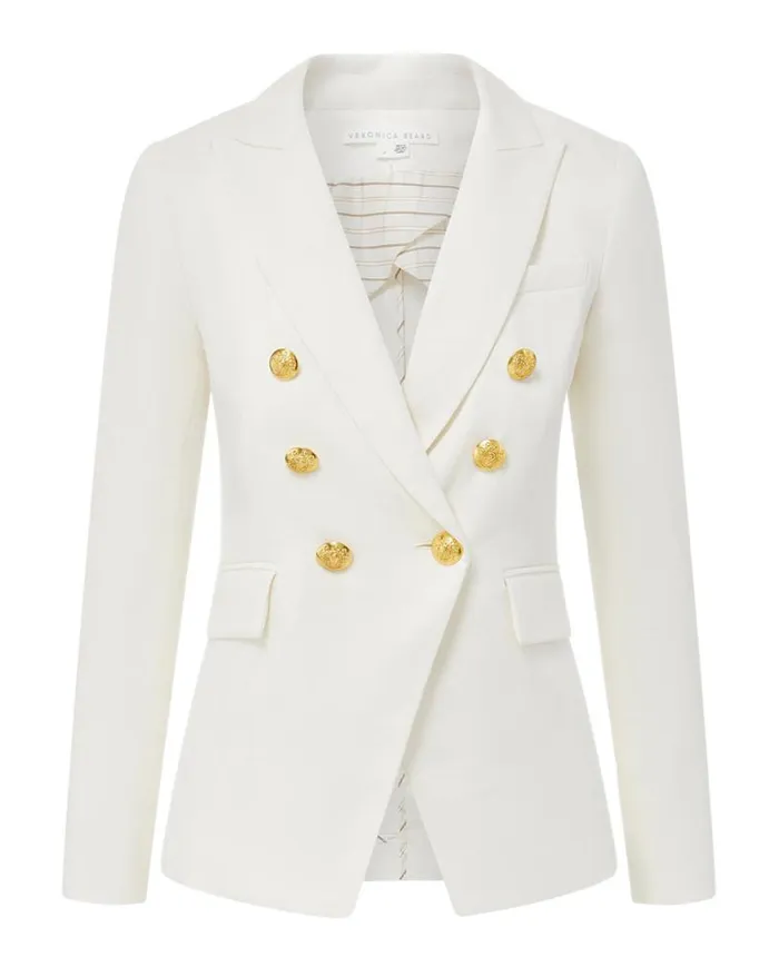 Jackets and Outerwear ShopJackets Veronica Beard Miller Linen Dickey Jacket White