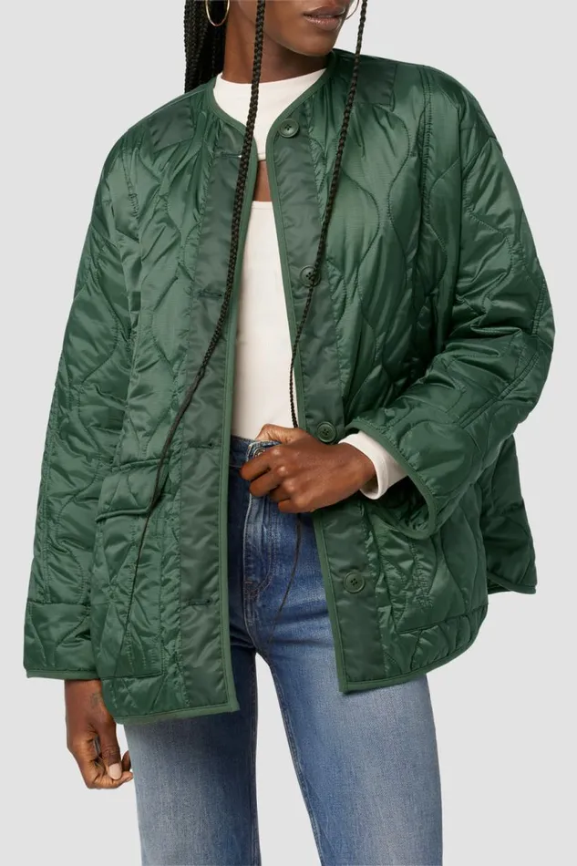 Jackets and Outerwear Women Hudson Jeans Oversized Quilted Jacket Rifle Green