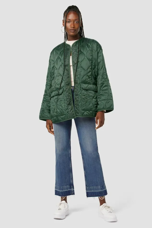 Jackets and Outerwear Women Hudson Jeans Oversized Quilted Jacket Rifle Green Jackets and Outerwear Women Hudson Jeans Oversized Quilted Jacket Rifle Green