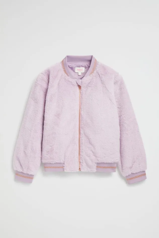 Jackets and Vests Girl Seed Heritage Faux Fur Bomber Orchid