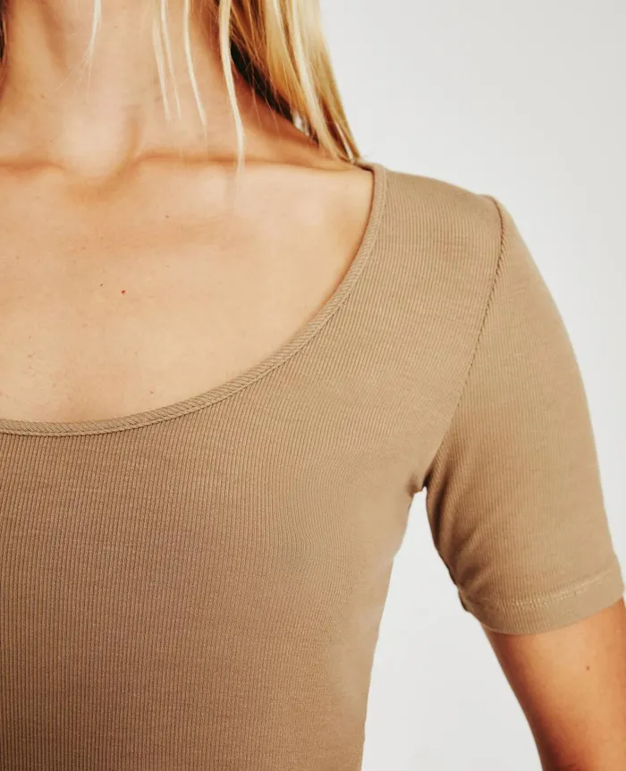 Jaxon Scoop Studio Taupe Women AG Jeans Tops and Shirts Jaxon Scoop Studio Taupe Women AG Jeans Tops and Shirts