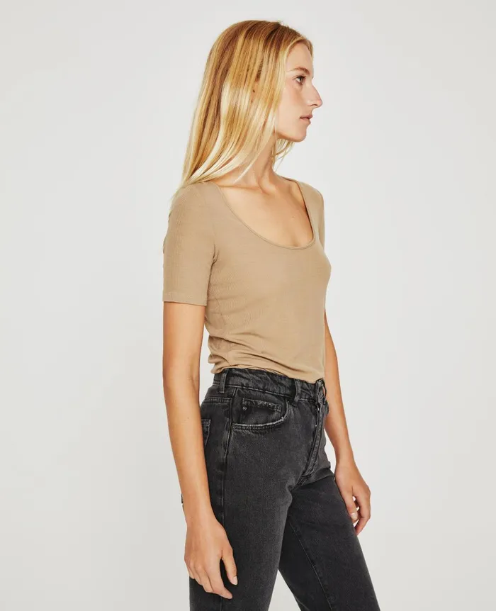 Jaxon Scoop Studio Taupe Women AG Jeans Tops and Shirts Jaxon Scoop Studio Taupe Women AG Jeans Tops and Shirts