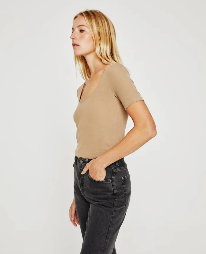 Jaxon Scoop Studio Taupe Women AG Jeans Tops and Shirts Jaxon Scoop Studio Taupe Women AG Jeans Tops and Shirts