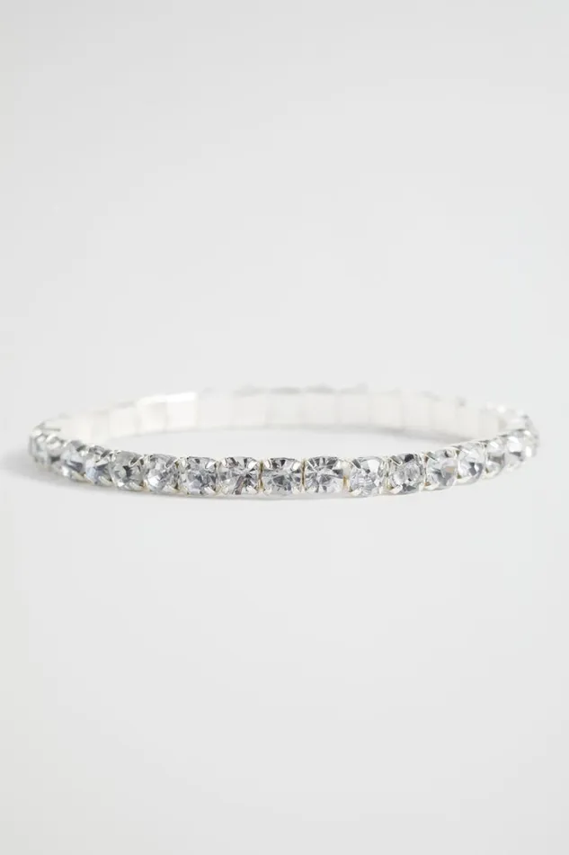 Jewellery Girl Seed Heritage Diamante Stretch Bracelet Clear