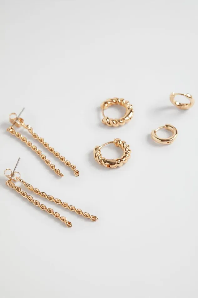 Jewellery Woman Seed Heritage Hoop And Drop Pack Gold