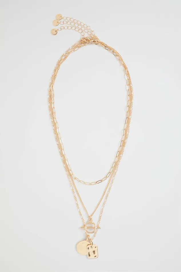 Jewellery Woman Seed Heritage Layered Chain Necklace Gold