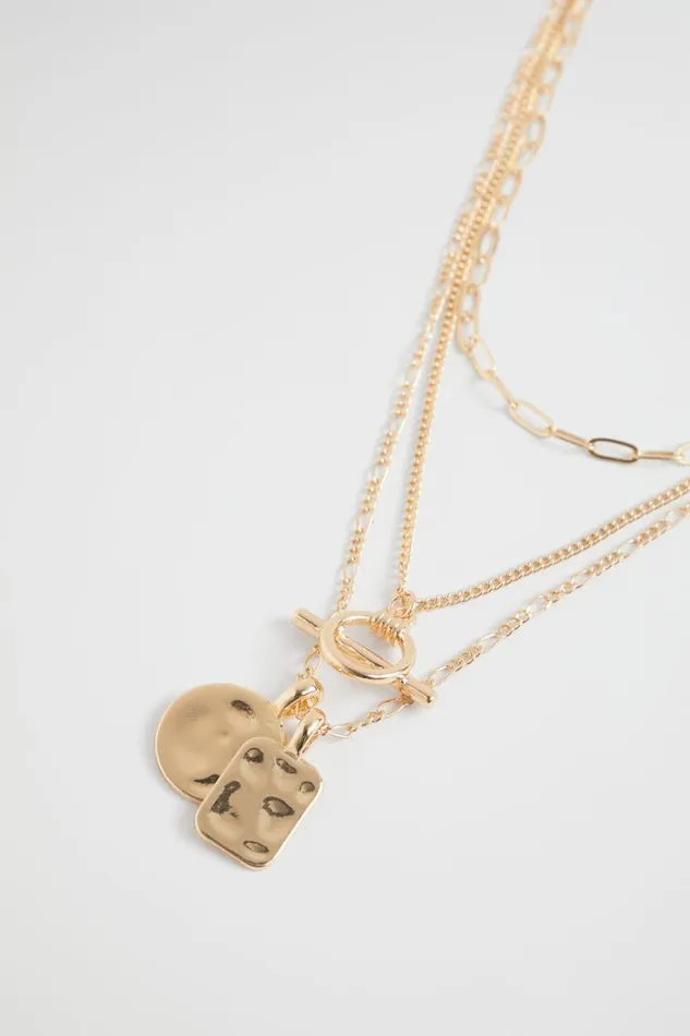 Jewellery Woman Seed Heritage Layered Chain Necklace Gold