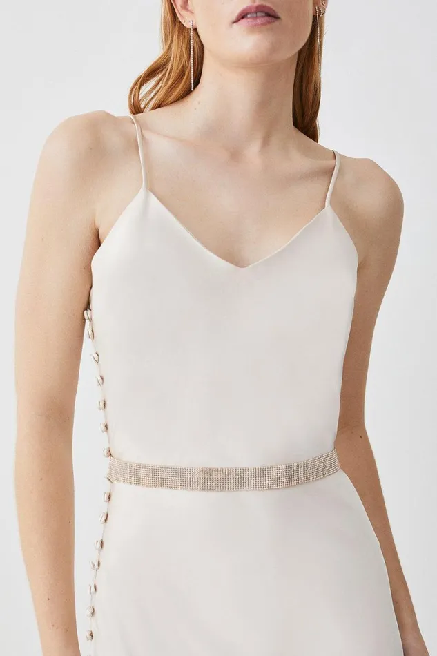 Jewellery Women Karen Millen Diamante Jewel Waist Belt Gold