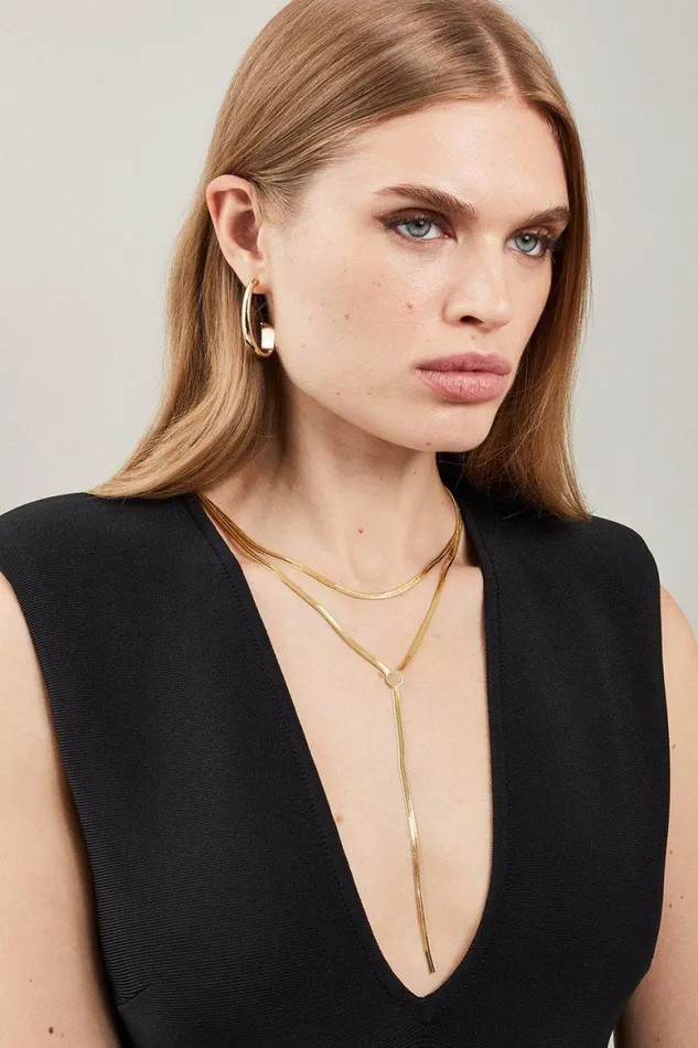 Jewellery Women Karen Millen Multi Layered Necklace Gold