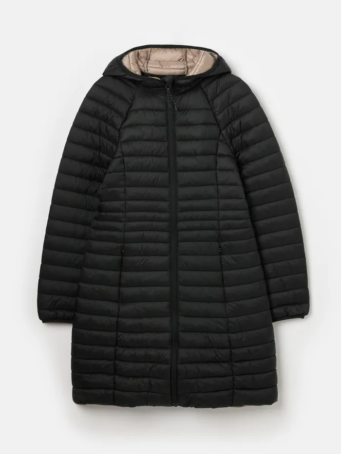 Joules Coats and Jackets Black Showerproof Long Packable Padded Coat 8211 Women