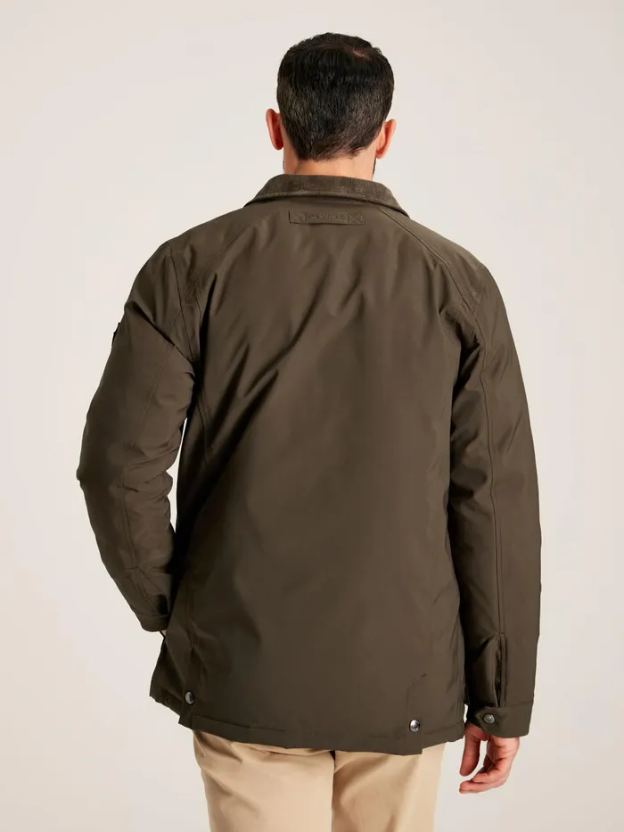 Joules Coats and Jackets Brown Fleece Lined Waterproof Jacket With Corduroy Collar 8211 Men