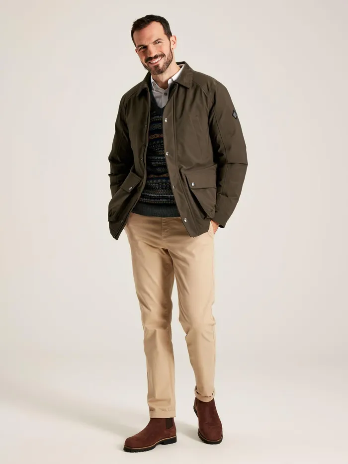 Joules Coats and Jackets Brown Fleece Lined Waterproof Jacket With Corduroy Collar 8211 Men