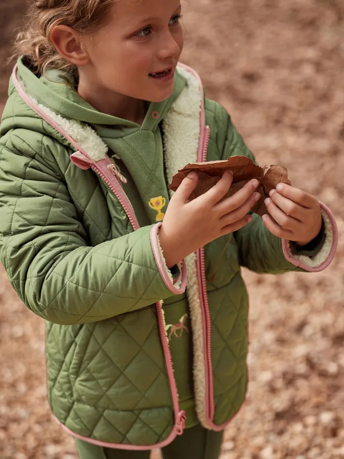 Joules Coats and Jackets Cream Fleece Lined Reversible Quilted Jacket 8211 Girls