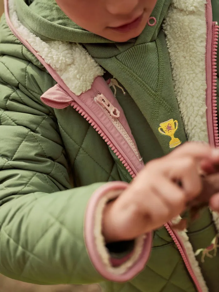 Joules Coats and Jackets Cream Fleece Lined Reversible Quilted Jacket 8211 Girls