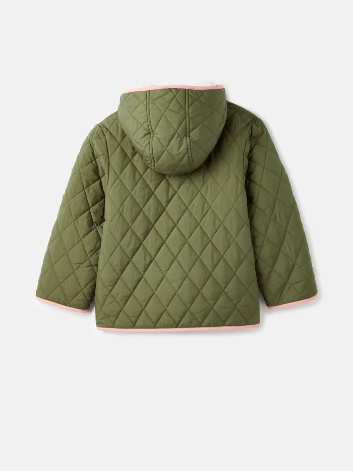 Joules Coats and Jackets Cream Fleece Lined Reversible Quilted Jacket 8211 Girls