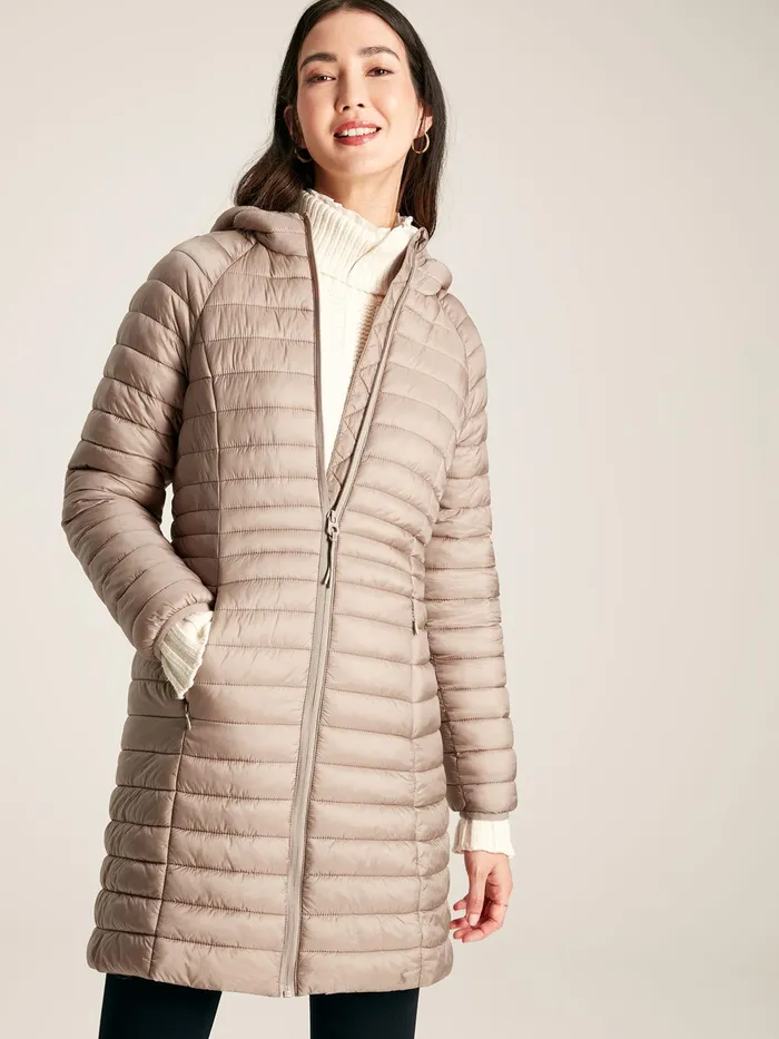 Joules Coats and Jackets Pearl Showerproof Long Packable Padded Coat 8211 Women