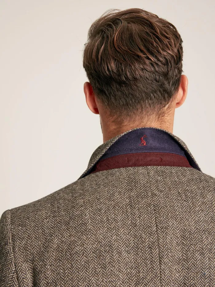 Joules Coats and Jackets Taupe Brown Wool Herringbone Blazer 8211 Men