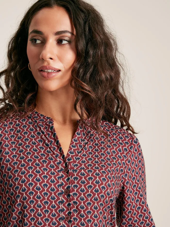 Joules Dresses Burgundy Red Balloon Sleeve Midi Dress 8211 Women