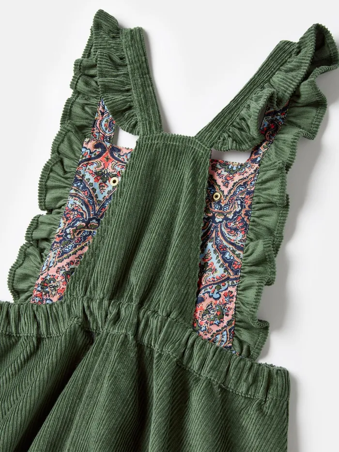 Joules Dresses Green Corduroy Pinafore Dress 8211 Girls