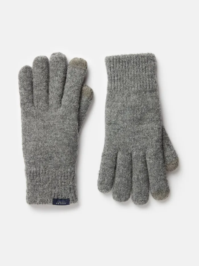 Joules Hats Gloves and Scarves Grey Knitted Gloves 8211 Men