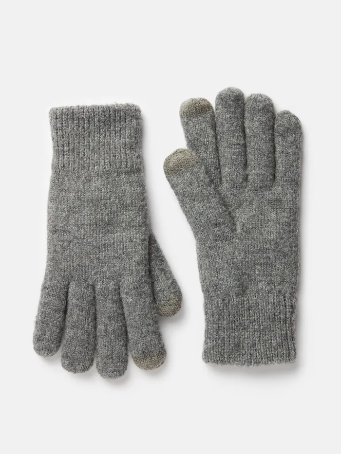 Joules Hats Gloves and Scarves Grey Knitted Gloves 8211 Men