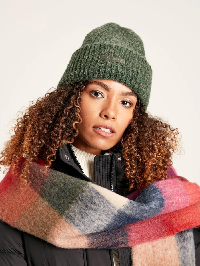 Joules Hats Green Oversized Knitted Beanie Hat 8211 Women