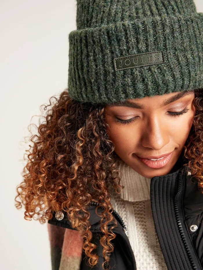 Joules Hats Green Oversized Knitted Beanie Hat 8211 Women