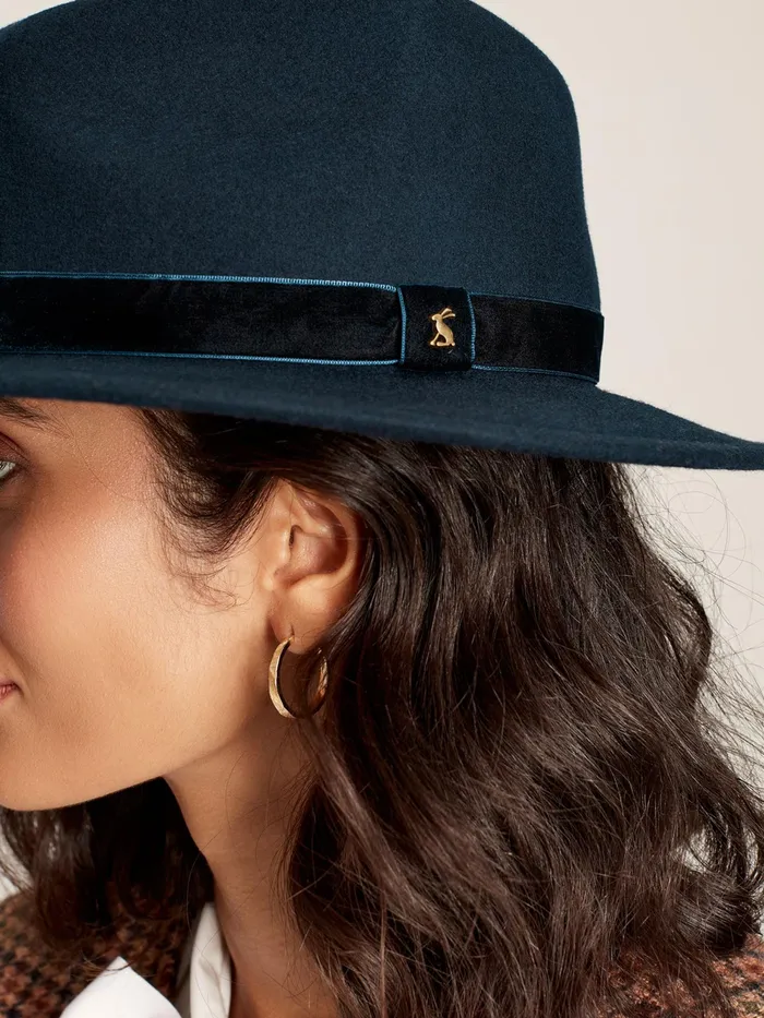 Joules Hats Navy Wool Fedora Hat 8211 Women