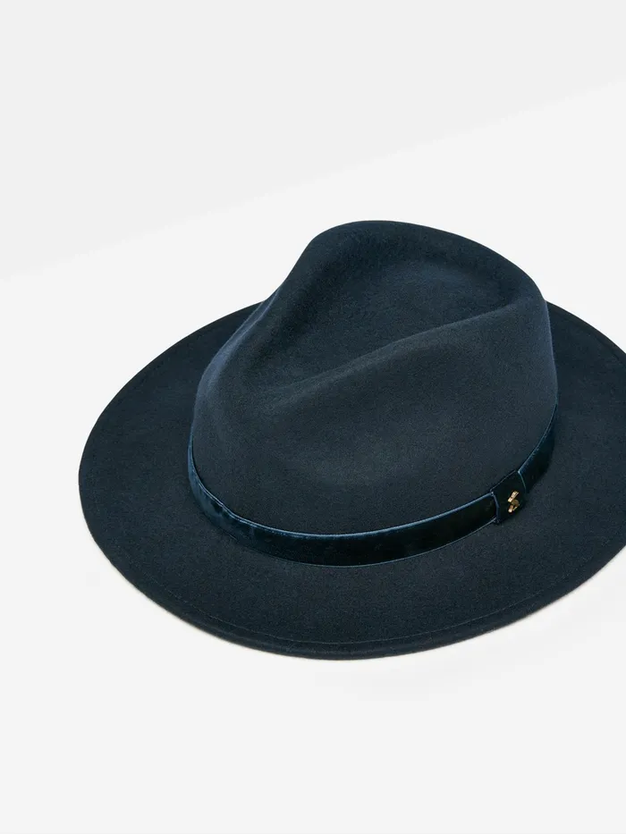 Joules Hats Navy Wool Fedora Hat 8211 Women