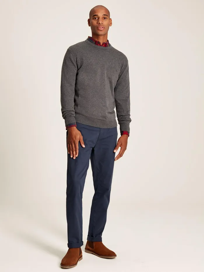 Joules Knitwear Grey Cotton Crew Neck Jumper 8211 Men