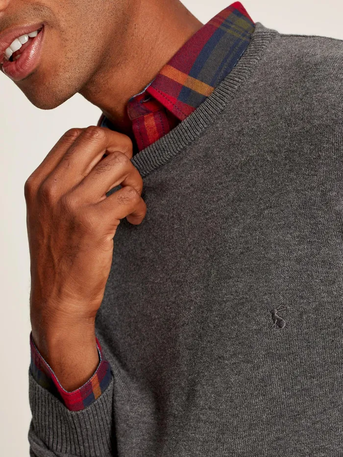 Joules Knitwear Grey Cotton Crew Neck Jumper 8211 Men