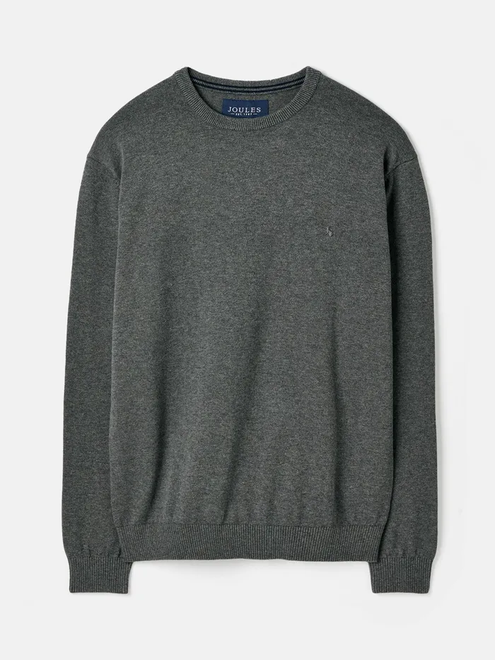 Joules Knitwear Grey Cotton Crew Neck Jumper 8211 Men