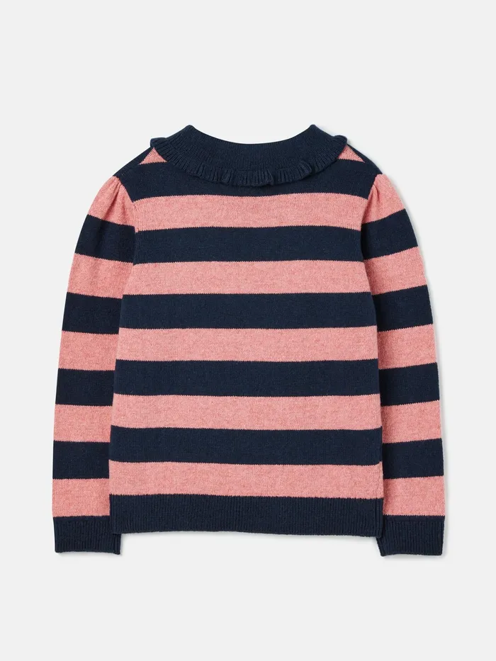 Joules Knitwear NavyPink Stripe Knitted Long Sleeve Top 8211 Girls