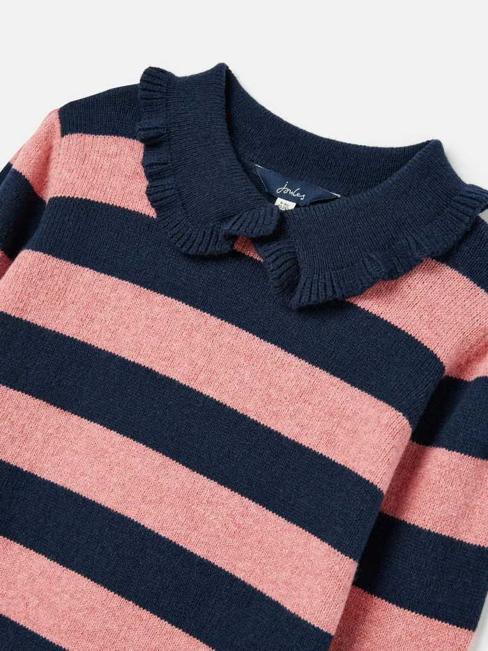 Joules Knitwear NavyPink Stripe Knitted Long Sleeve Top 8211 Girls
