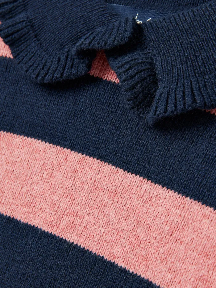 Joules Knitwear NavyPink Stripe Knitted Long Sleeve Top 8211 Girls