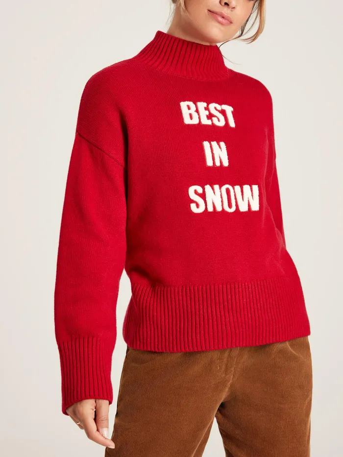 Joules Knitwear Red Best In Snow Jumper 8211 Women