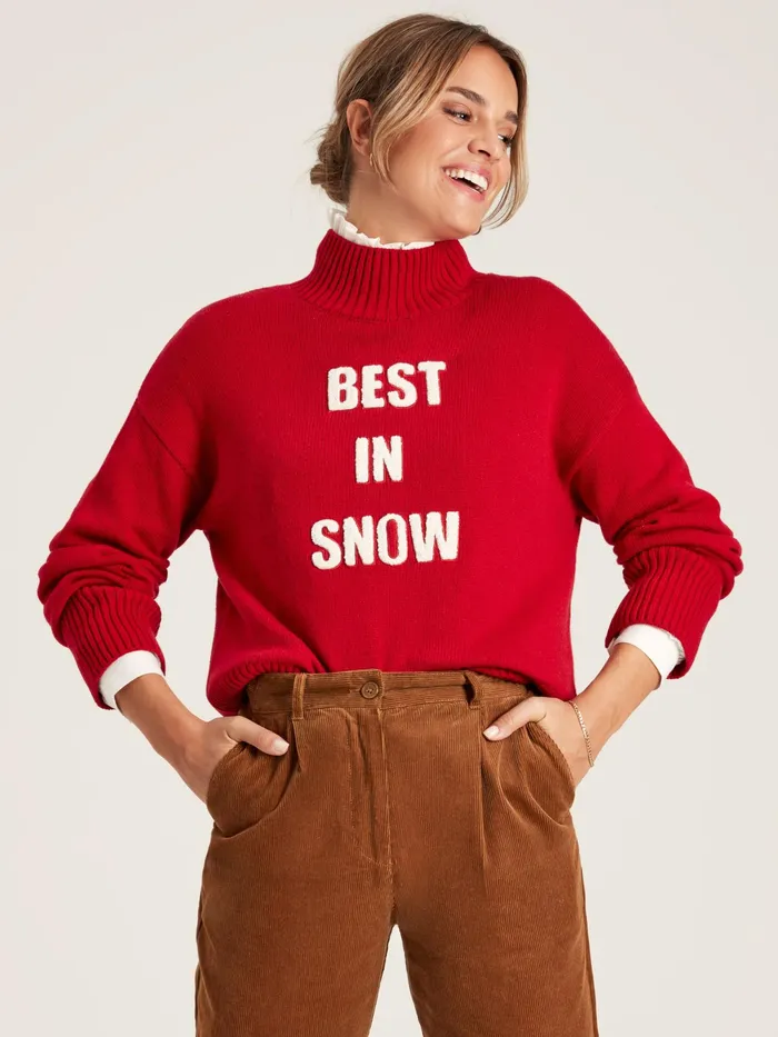 Joules Knitwear Red Best In Snow Jumper 8211 Women