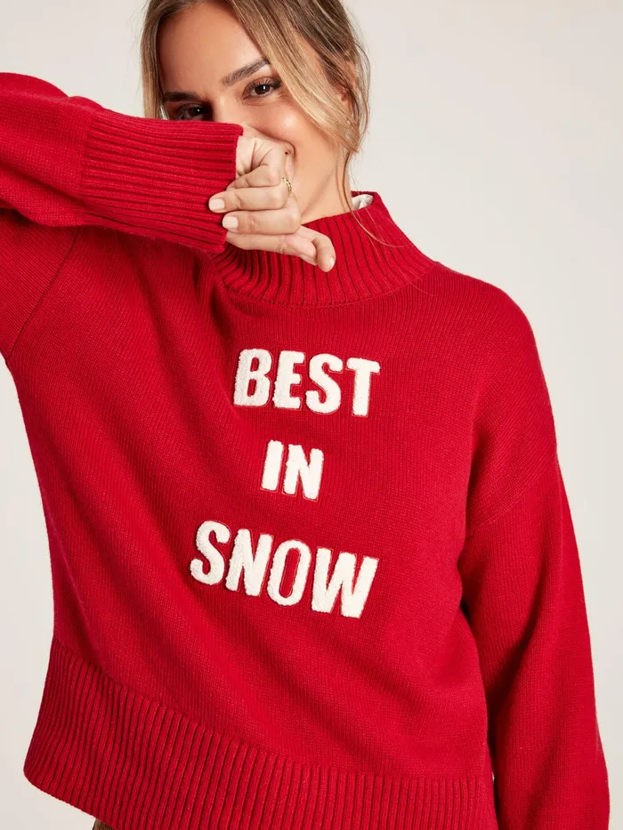 Joules Knitwear Red Best In Snow Jumper 8211 Women
