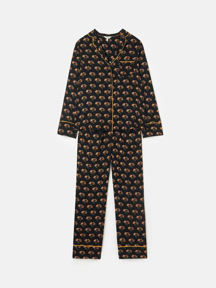 Joules Nightwear Black Floral Pyjama Set 8211 Women